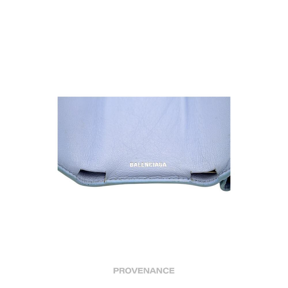 🔴 Balenciaga Papier Mini Card Wallet - Clouds Blue Leather - Picture 9 of 12